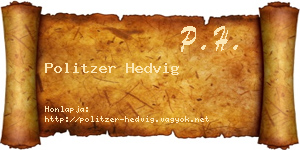 Politzer Hedvig névjegykártya